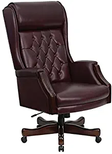 Offex KC-C696TG-GG High Back Traditional Tufted Executive Office Chair, Burgundy Leather