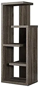 Atlin Designs 4 Shelf Accent Bookcase in Dark Taupe