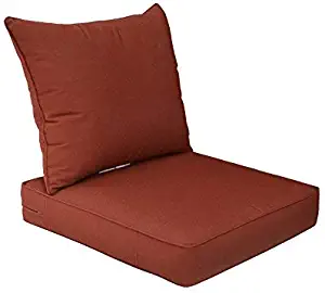 Bossima Sunbrella Indoor/Outdoor Canvas Henna/Red Deep Seat Chair Cushion Set,Spring/Summer Seasonal Replacement Cushions.