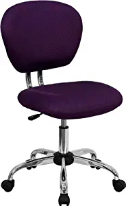 Flash Furniture Mid-Back Purple Mesh Swivel Task Chair with Chrome Base
