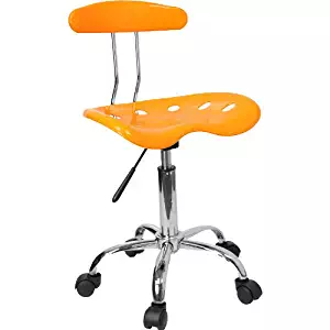 Flash Furniture Vibrant Orange-Yellow and Chrome Swivel Task Chair with Tractor Seat