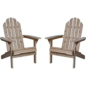 Kotulas Fir Wood Unfinished Adirondack Chairs, Twin Pack