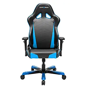 DXRacer Tank Series DOH/TS29/NB Big and Tall Chair Racing Bucket Seat Office Chair Gaming Chair Ergonomic Computer Chair Esports Desk Chair Executive Chair Furniture with Pillows (Black/Blue)