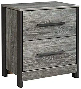 Signature Design by Ashley B227-92 Cazenfeld Nightstands, 15.51" D x 21.93" W x 25.75" H, Black/Gray