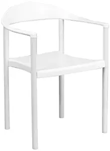 Flash Furniture HERCULES Series 1000 lb. Capacity White Plastic Cafe Stack Chair