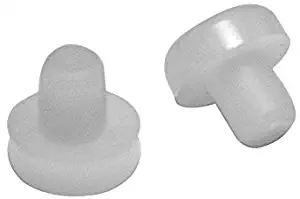 1/2 Nylon Stem Bumper | Glides | Floor Protectors For Patio Swivel Chairs | Pack of: 25 (Natural (White))