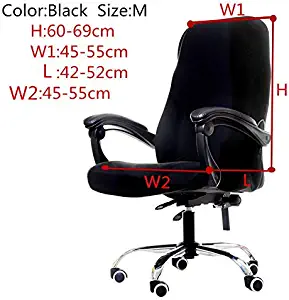 S/M/L Sizes Office Stretch Spandex Chair Covers Anti-Dirty Computer Seat Chair Cover Removable Slipcovers for Office Seat Chairs Party (Color : Black M, Specification : Universal)