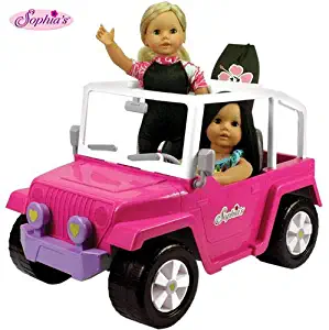 Sophia's Doll Car, 4x4 Doll Beach Cruiser for 18 Inch Dolls Like American Girl, Fits Two 18" Dolls. Dolls and Doll Clothes and Doll Boogie Board Not Included