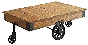 Distressed Wagon Coffee Table Rustic Brown