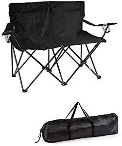 Trademark Innovations 31.5"H Loveseat Style Double Camp Chair with Steel Frame