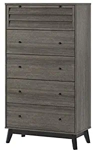 Ameriwood Home Vaughn 5 Drawer Dresser, Gray Oak