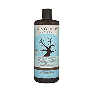 Dr. Woods Unscented Body Wash Baby Mild Liquid Castile Soap, 32 Ounce