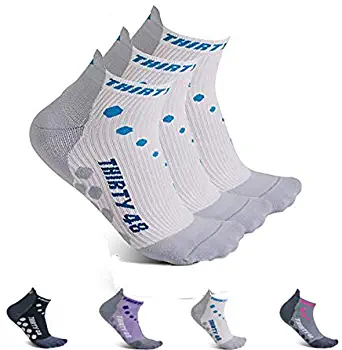 Thirty48 Compression Low Cut Running Socks for Men and Women | 15-20mmHg Compression