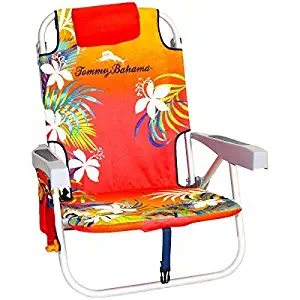 Tommy Bahama 2016 Backpack Cooler Chair with Storage Pouch and Towel Bar