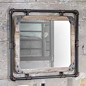Furniture of America Bayra Wall Mirror in Natural and Black