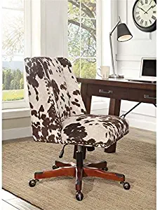 Bowery Hill Armless Upholstered Office Chair in Udder Madness Milk