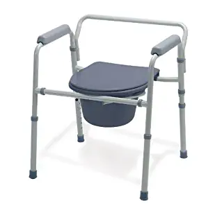 Medline Guardian G30213-1F Deluxe Bedside Commode/Toilet Seat/Safety Rails - All in One