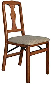 MECO 0684.6H792 STAKMORE Queen Anne Folding Chair Cherry Finish, Set of 2,