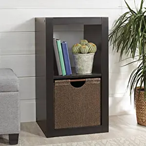 Better Homes and Gardens Bookshelf Square Storage Cabinet 2-Cube Organizer (Espresso)