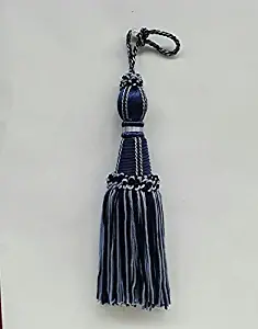 Decorative 6.5" Key Tassel, Imperial Collection Holiday Splendor Price Per Piece (Navy Blue/Baby Blue)