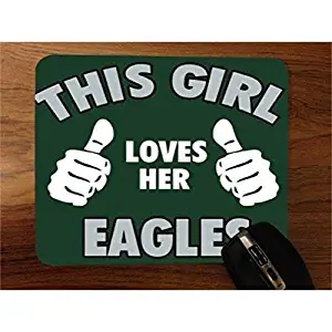 BGLKCS This Girl Loves Her Eagles Superbowl Desktop Office Silicone Mouse Pad by