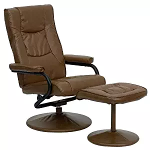 Flash Furniture Contemporary Multi-Position Recliner and Ottoman with Wrapped Base in Palimino Leather