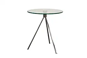 Baxton Studio Triplet Round Glass Top End Table with Tripod Base