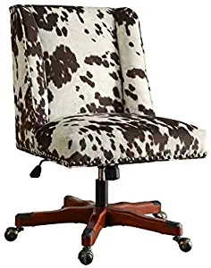 Scranton & Co Armless Upholstered Office Chair in Udder Madness Milk