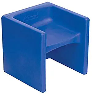 Children’s Factory Cube Chair, 15” by 15” by 15” – Blue – Versatile - Use as a Low or High Chair, Table and Adult Seat – Durable and Lightweight – Indoor or Outdoor Use (CF910-009)