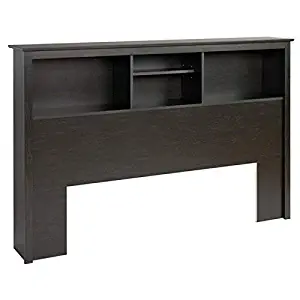 Prepac Twin Bookcase Headboard, Full/Queen, Washed Black