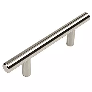 Cosmas 305-030SN Satin Nickel Cabinet Hardware Euro Style Bar Handle Pull - 3" Hole Centers, 5 Pack