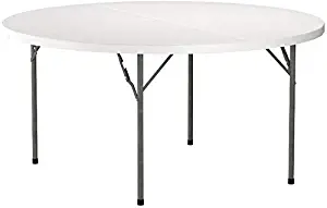 Flash Furniture 5-Foot Round Granite White Plastic Folding Table