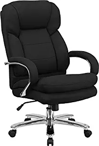 StarSun Depot Hercules Series 24/7 Intensive Use Big & Tall 500 lb. Rated Black Fabric Executive Swivel Chair with Loop Arms 28" W x 31" D x 45" - 49" H