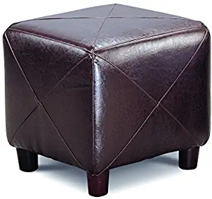 Cube Shaped Ottoman Dark Brown