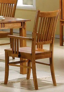 Coaster Home Furnishings 2 Solid Wood Brown Finish Mission Dining Arm Chairs