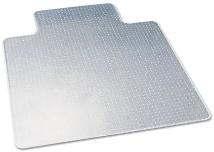 deflecto CM13233 DuraMat Moderate Use Chair Mat for Low Pile Carpet Beveled 45x53 w/Lip Clear