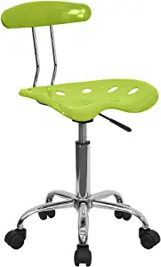 Flash Furniture Vibrant Apple Green and Chrome Swivel Task Office Chair with Tractor Seat