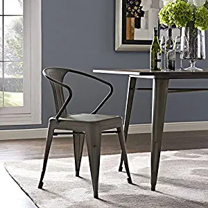 Modway Promenade Modern Aluminum Bistro Dining Chair in Brown