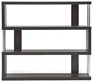 Baxton Studio Barnes 3-Shelf Modern Bookcase, Dark Brown