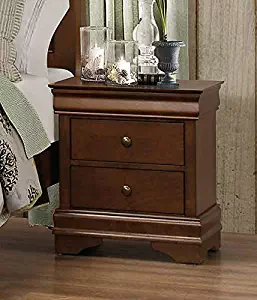 Benzara BM181832 Wooden Nightstand with Hidden Drawer, Brown