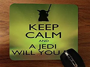 Keep Calm And A Jedi Will You Be Quote Design Print Image Desktop Office Silicone Mouse Pad by Trendy Accessories