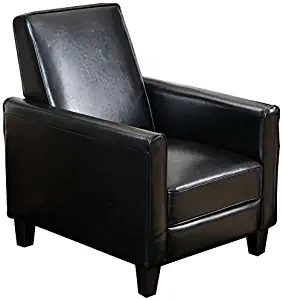 Best Selling Davis Leather Recliner Club Chair, Black