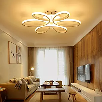 HOUDES Modern Led Chandelier Lighting Ceiling Light Fixture Hanging Lamp for Living Room Bedroom Dining Room Study Room Kids Room 29inch Contemporary lamp 3500K=Yellow Warm White (Yellow(Warm White))