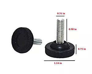 Do4U Furniture Threaded Stem Leveling Foot Adjuster M8 x 25mm (M8x25, 10 Pcs)