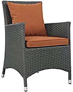 Modway EEI-1924-CHC-TUS Sojourn Wicker Rattan Outdoor Patio Coffee Table, Dining Chair, Tuscan Orange