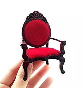 EatingBiting（R）1:12 Dollhouse Miniature Vintage Retro Single Sofa Chair Furniture For Living Room ,Bed Room , Kitchen , Retro Vintage Designed Dolls House Miniature Furniture Action Figures Accessory