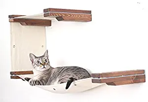 CatastrophiCreations Cat Mod Double Decker Wall-Mounted Hammock Lounger Shelving for Cats