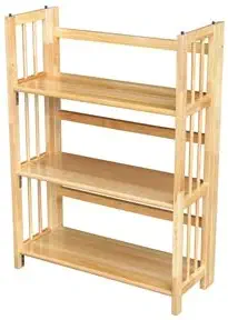 Imtinanz 3-Shelf Folding Bookcase Storage Shelves (Honey Oak)