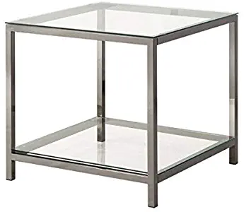 Coaster Home Furnishings End Table with Shelf Black Nickel and Clear