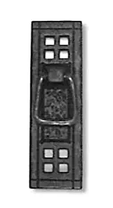Flat Black Mission Vertical Bail Drawer Pull Handle - Antique Cabinet, Vintage Cupboard, Old Desk Reproduction Restoration Hardware + Free Bonus (Skeleton Key Badge) L-PN8006-SAM-A (1)